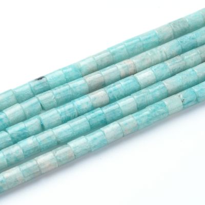 Tubo Cilindro Amazonita China 4x4mm AB (Natural). Sarta por 38cm