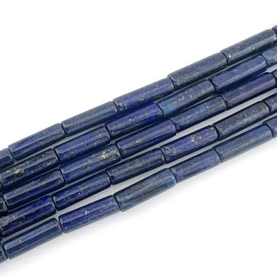 Tubo Cilindro 4x13mm Lapislazuli AB (Natural) . Sarta por 40cm