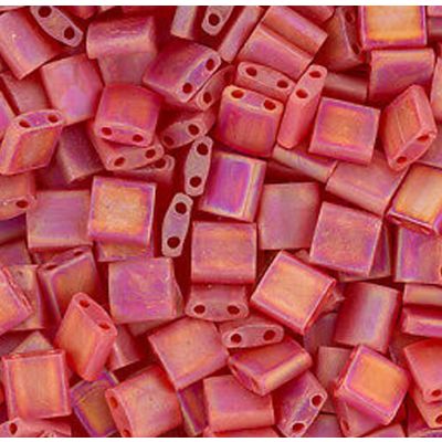 Miyuki Tila 5x5mm Rojo Transparente Mate AB (TL140FR)