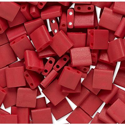 Miyuki Tila 5x5mm Rojo Satin Mate (TL2040)