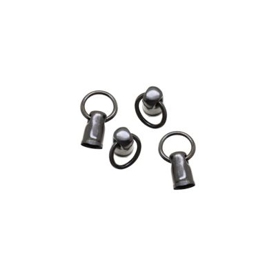 Terminal Tubo Liso Argolla Negro 7X4mm. Venta por 24 Unidades