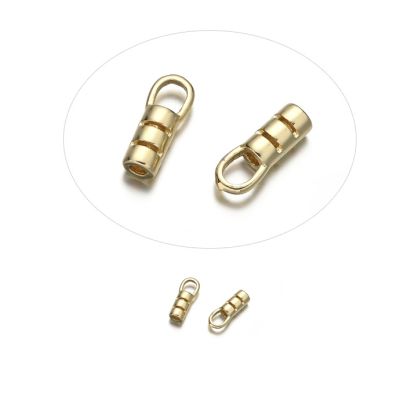 Terminal Latón Dorado AAA E-coating Escalachin Tubo 4x2mm Interno 1mm (C2188). Venta por 12 Unidades