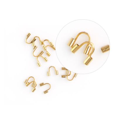 Terminal U 5mm Guaya Acero Inoxidable Baño dorado. Venta por 12 Unidades