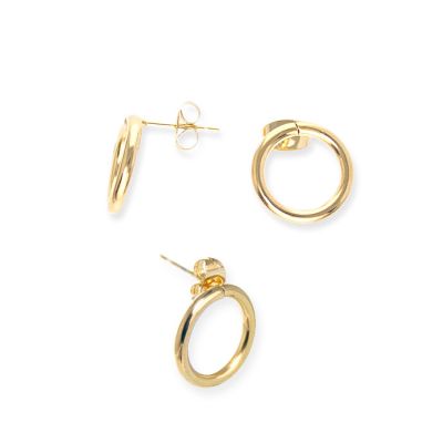 Topo Argolla Acero Inoxidable Baño Dorado 14mm. Venta por 2 Unidades