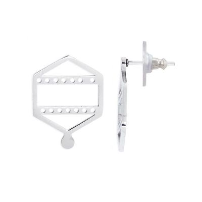 Herraje Topo Acero Inoxidable 304 Hexagono BA377 15mm Base Miyuki. Venta por 2 Unidades