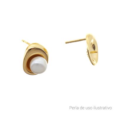 Herraje Plata 925 Topo Base perla Engaste 12mm Dorado. Venta por 2 Unidades