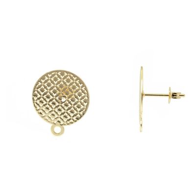 Herraje Goldfilled Brasilero Topo Moneda Mandala 16mm. Venta por 2 Unidades