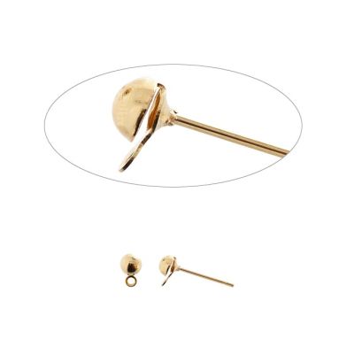 Herraje Goldfilled Brasilero CA01 Topo Media Bola 4.7mm. Venta por 4 Unidades