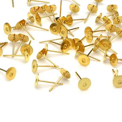 Herraje Topo Acero Inoxidable 304 Base Plana 6mm Baño Dorado. Venta por 72 Unidades