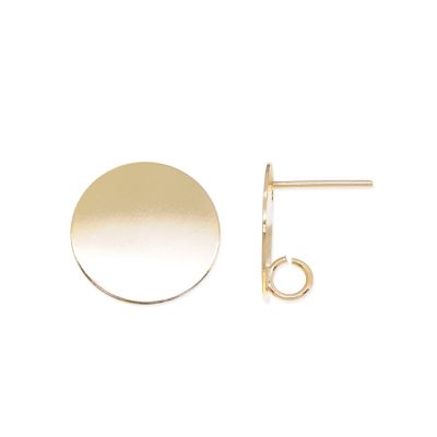 Herraje Latón Dorado AAA e-coating Topo Plano Argolla 10mm. Venta por 2 Unidades