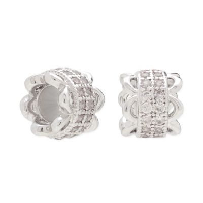 Cierre deslizante Rondela 7mm Baño Platino AAA e-coating Chaton Brillantes. Venta por Unidad