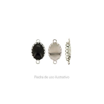 Caja Montura Argolla Para Cabuchon 13X18mm Niquel (WN1128). Venta por 6 unds