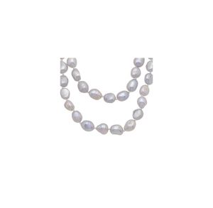 Collar Perla Cultivada Doble Anudado Nugget Gris 10-12mm. Sarta por 160cms