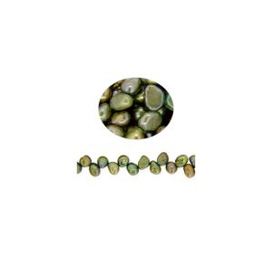 Perla Cultivada Nugget Hoja Verde Oliva DG02 PE0113 4.5-5mm. Sarta por 40cms