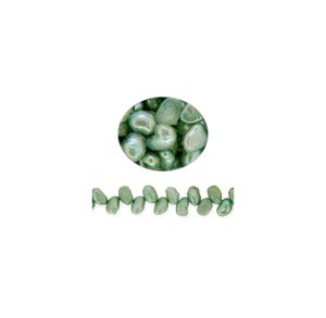 Perla Cultivada Nugget Hoja Verde Sage DG12 PE0113 4.5-5mm. Sarta por 40cms