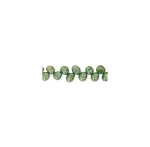 Perla Cultivada Nugget Hoja Verde sage DG12 PE0113 6-7mm. Sarta por 40cms