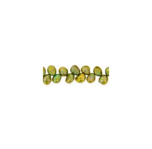 Perla Cultivada Nugget Hoja Verde PE0113 PC04 6-7mm. Sarta por 40cms