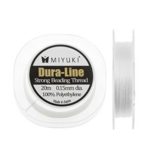 Hilo Miyuki Dura-Line Blanco 100% Polietileno 0.15mm. Rollo por 20 Metros