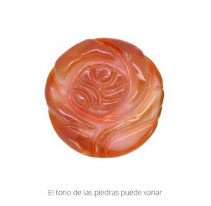Flor Rosa Labrada 50mm Agata Cornalina Naranja Dije. Venta por Unidad
