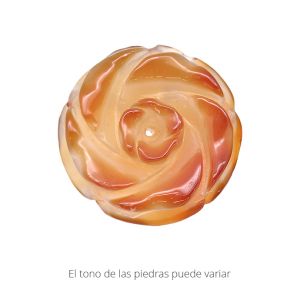 Flor Rosa Labrada 50mm Agata Cornalina Perforacion centro. Venta por Unidad