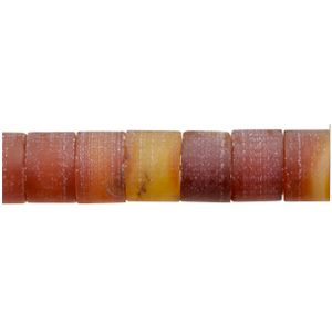 Rondela Heishi 12x10mm Agata Cornalina Mate (Natural). Sarta por 40 cms