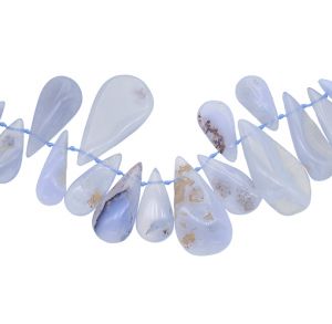 Lagrima Degrade Perforacion superior 20-35mm Agata Blue Lace. Sarta por 40cms