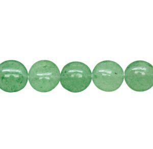 Moneda Puff 12mm Cuarzo Aventurina Verde (Natural). Sarta por 40 cms