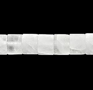 Rondela Heishi 12x10mm Cuarzo Cristal Mate (Natural). Sarta por 40 cms
