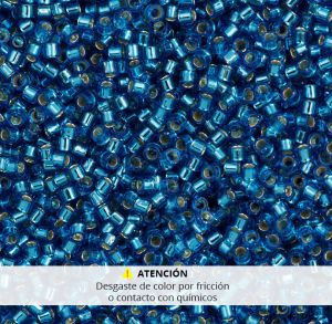 Miyuki Delica® N.11 Transparente Linea plateada Azul (DB0149).