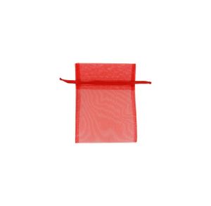 Bolsa Organza cinta Rojo 14.5x11cms. Venta por 6 Unidades