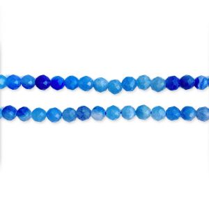 Bola Facetada Cuarzo Aventurina Azul Natural 4mm. Sarta por 40cms
