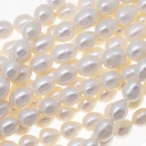 Perla Cultivada Arroz Blanca B 8-9mm. Sarta por 36cm