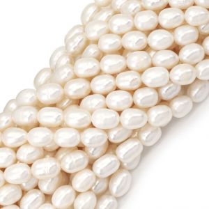 Perla Cultivada Arroz Blanca B 7-8mm. Sarta por 36cm
