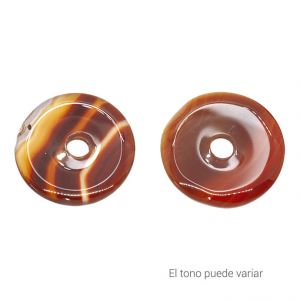 Pendientes Donut Agata Cornalina (Calor) 40mm. Venta por unidad