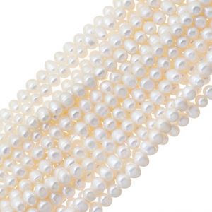 Perla Cultivada Nugget Blanca 5-6mm. Sarta por 35cm