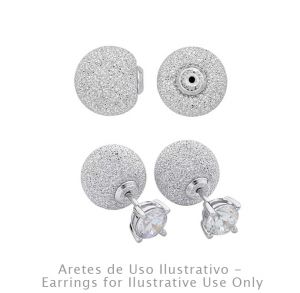 Cuña Arete Plata 925 LuxLock Bola Polvo Diamante 9.5mm. Venta por 2 unds